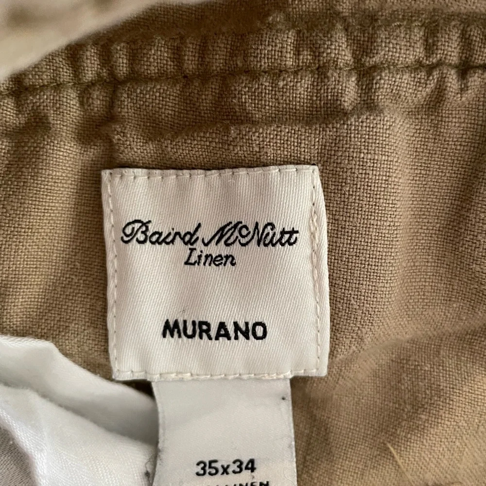 Baird‎ McNutt x MURANO Drawstring Button Fly Linen Trouser in Khaki Size 35